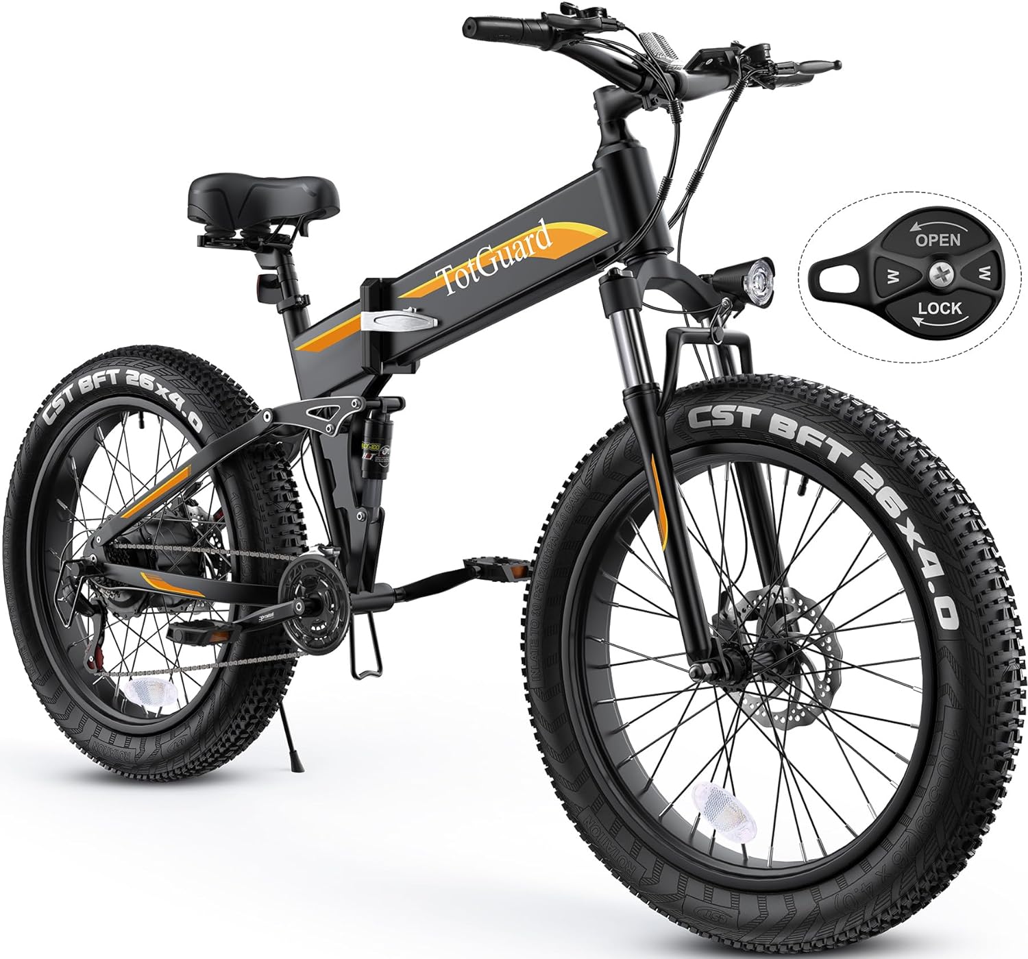 TotGuard 26" x 4.0 Fat Tire Electric Bike